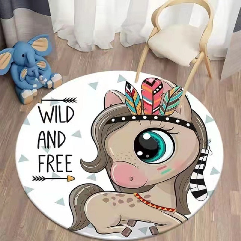Printed Coffee Table Hanging Basket Cartoon Carpet Living Room Cloakroom Bedside Blanket