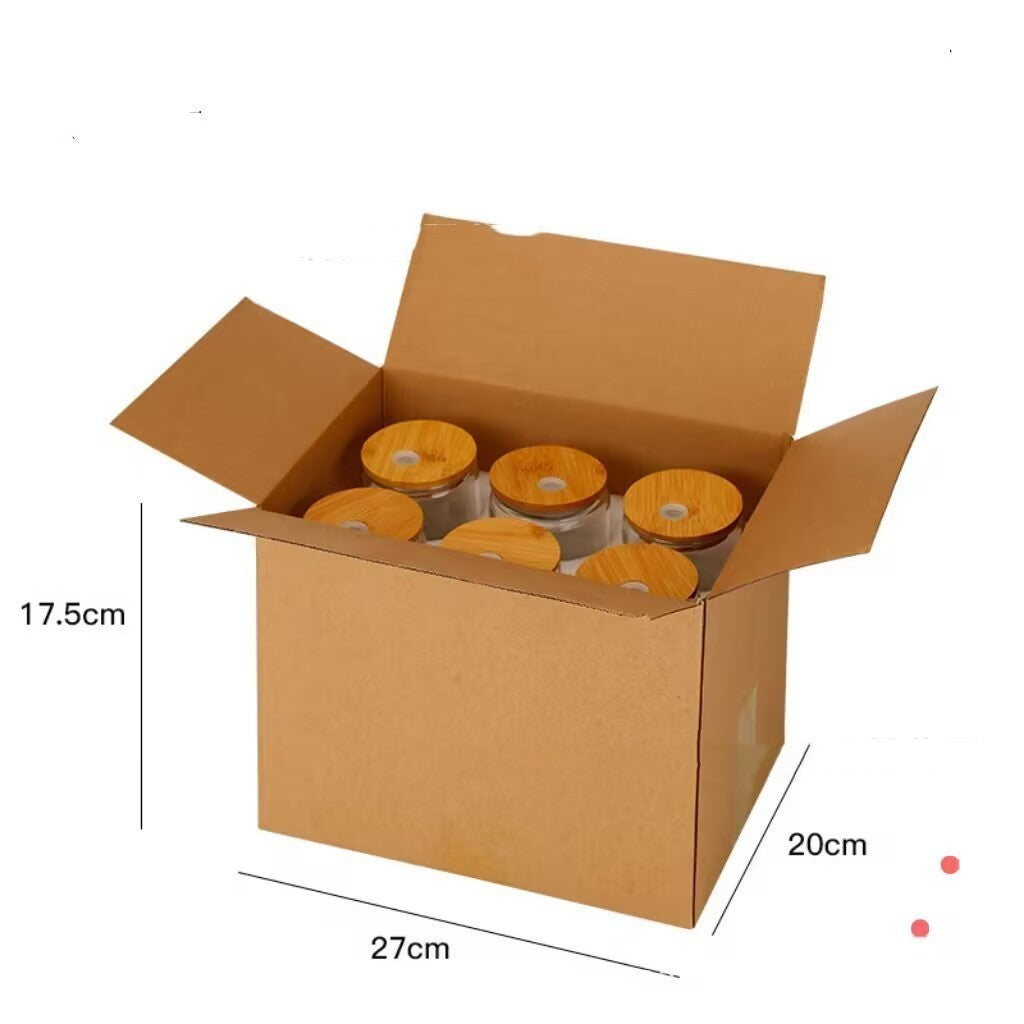 16oz Glass Bottle With Bamboo Cap Drink Juice Cup With Straw