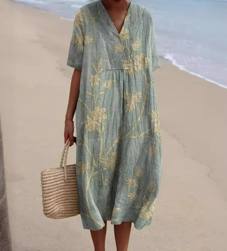 Casual Floral 3D Printing Women Dress