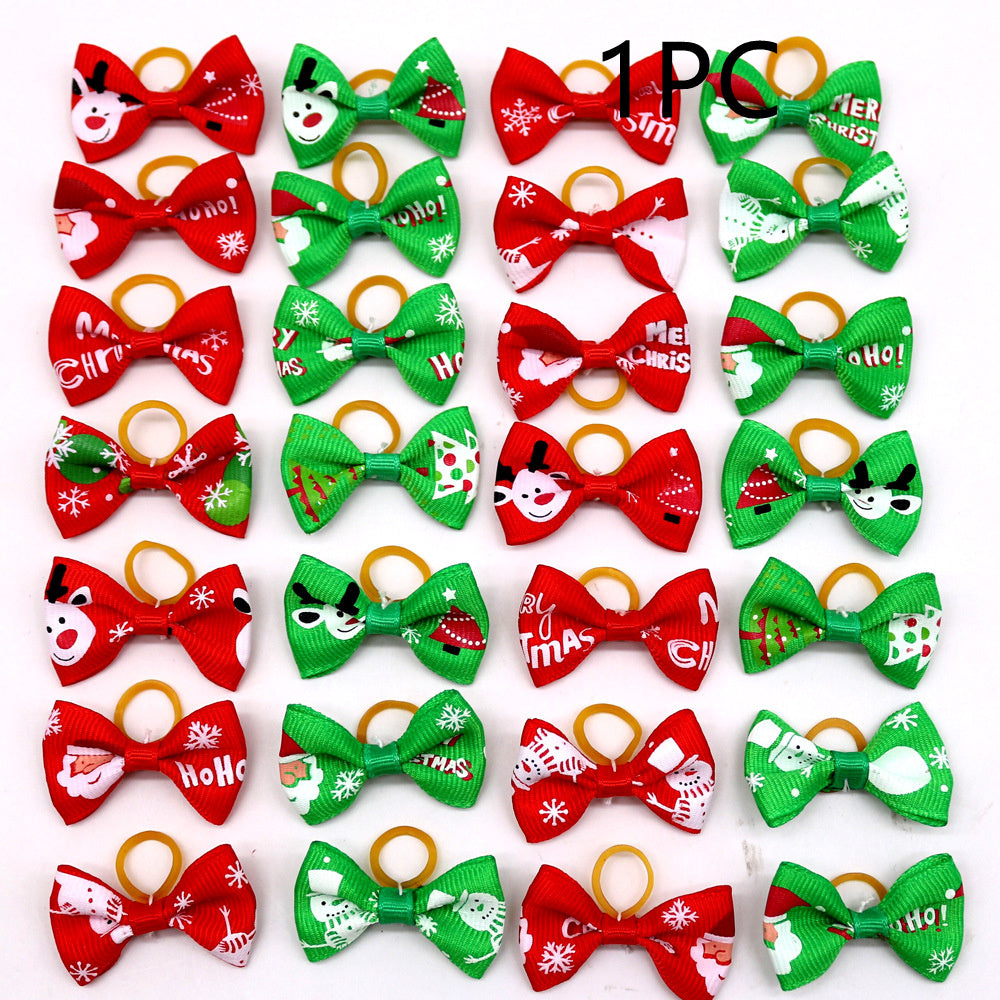 Christmas Pet Head Flower Dog Cat Cat Bow Santa Claus