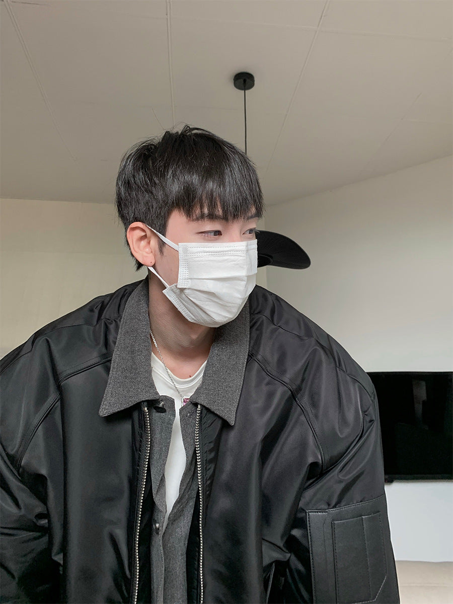 Winter High-grade Denim Stitching Two-piece Pilot Jacket