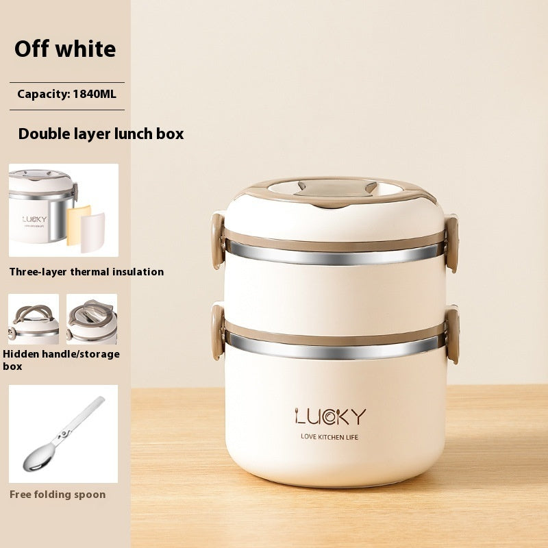 Insulated Stainless Steel 304 Food Grade Office Worker Compartment Japanese Double Deck And Multi-layer Bento Box
