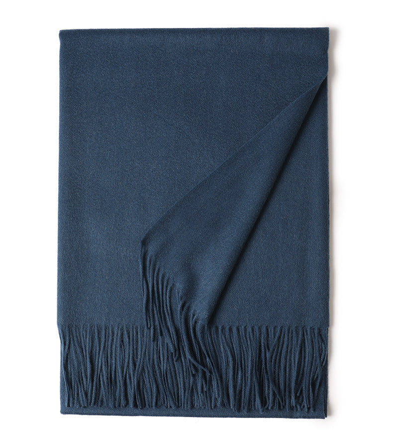 New Solid Color Wool Long Beard Warm Tassel Scarf Thick