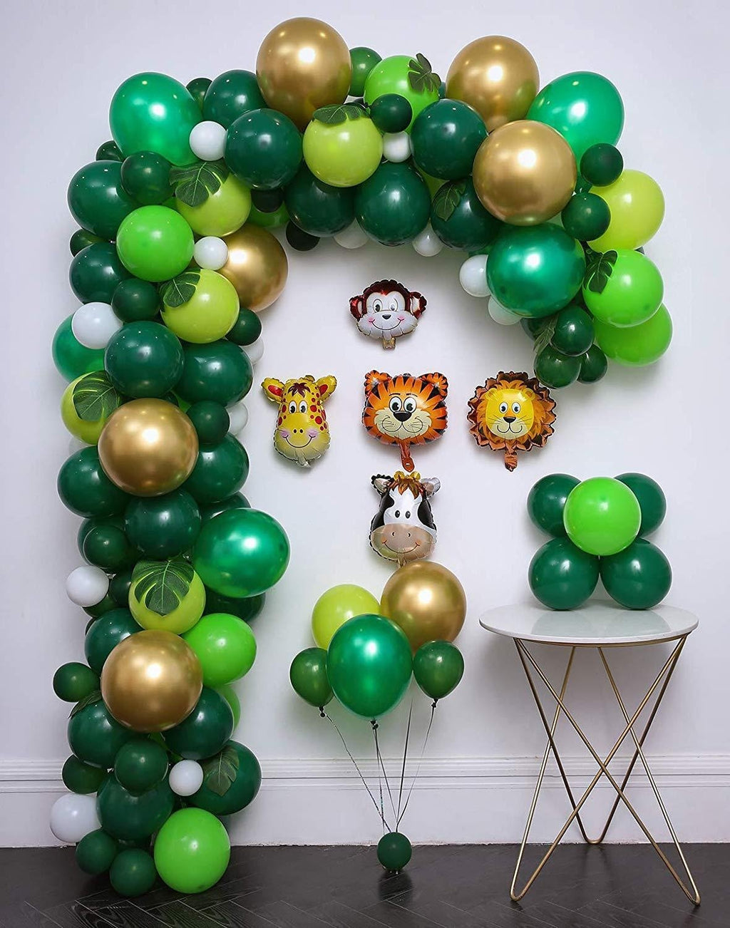 Animal Head Birthday Party Balloon Jungle Set Monstera Theme