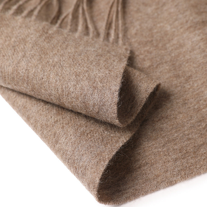 New Solid Color Wool Long Beard Warm Tassel Scarf Thick