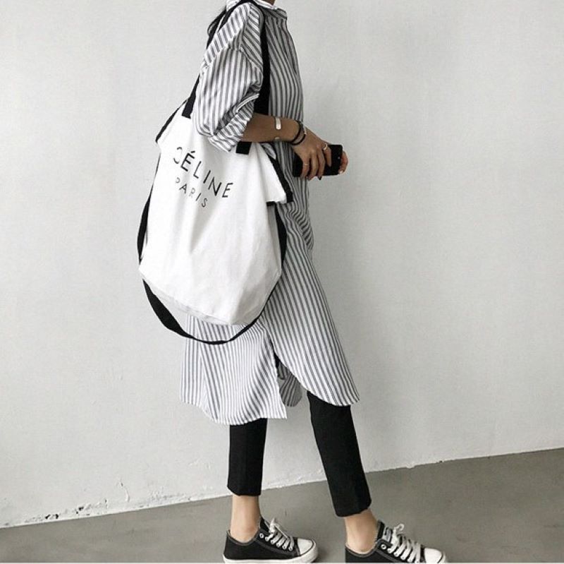 Early Autumn Lazy Cold Style Mid-length Striped Shirt