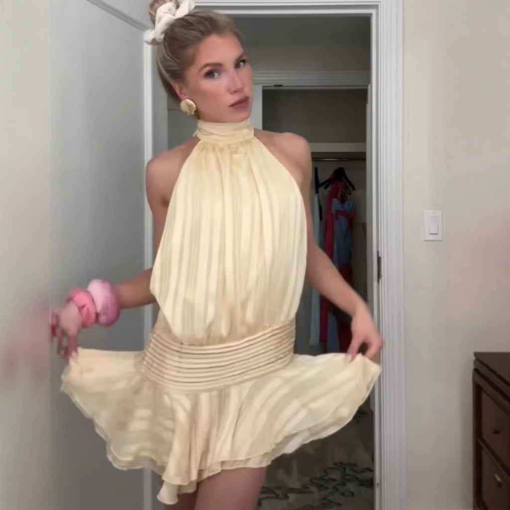 Women's Graceful And Fashionable Halter Satin Dress