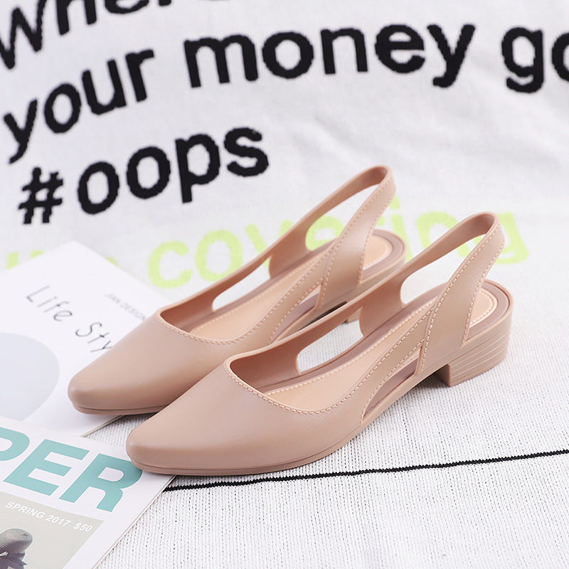 Fashion Casual Sandals Women's Low-cut Plastic Flat Sandals