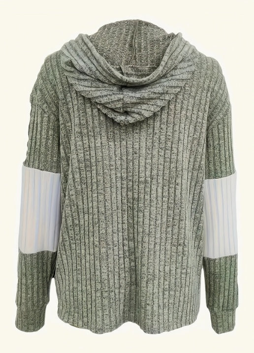 Color Block Zip-up Hoodie Jacket