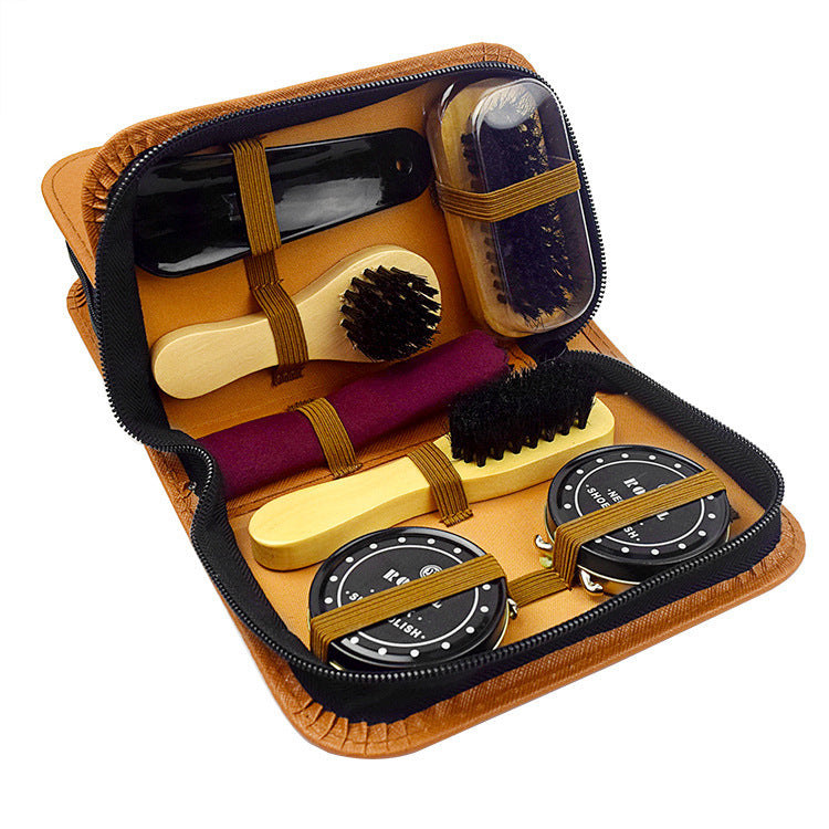 Real leather shoe care set 8 pieces