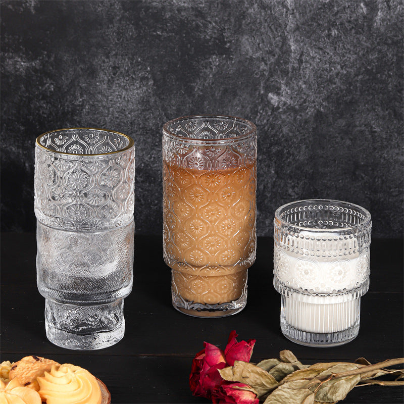 Vintage Vertical Stripe Foldable Coffee Glass