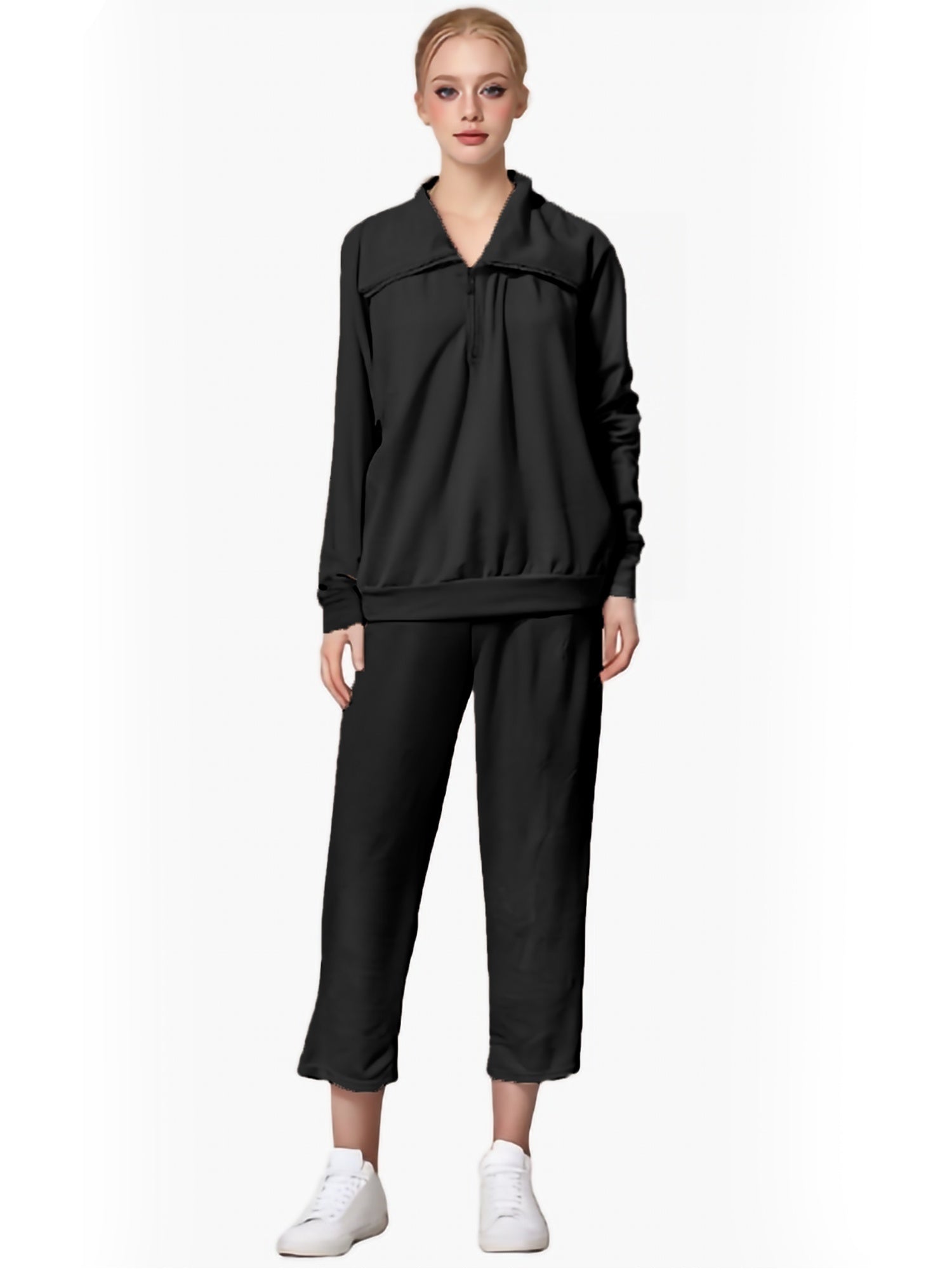 Women's Solid Color Long Sleeved Suit