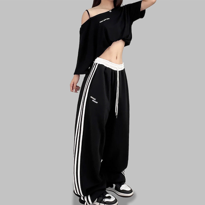 European And American Street Dance Fashion Brand Stitching Waist Pants