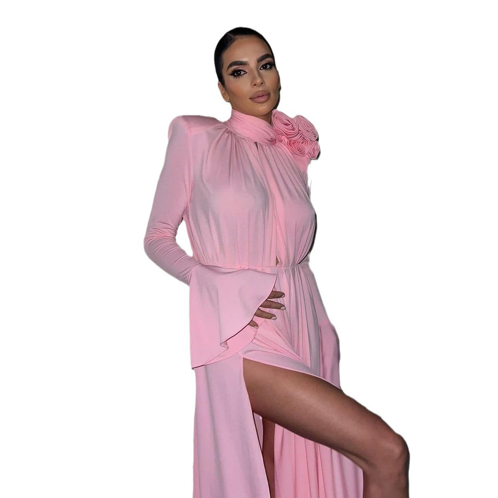 Women's Clothing Premium Vintage Dress Hollow Out Deep V Halter Dress