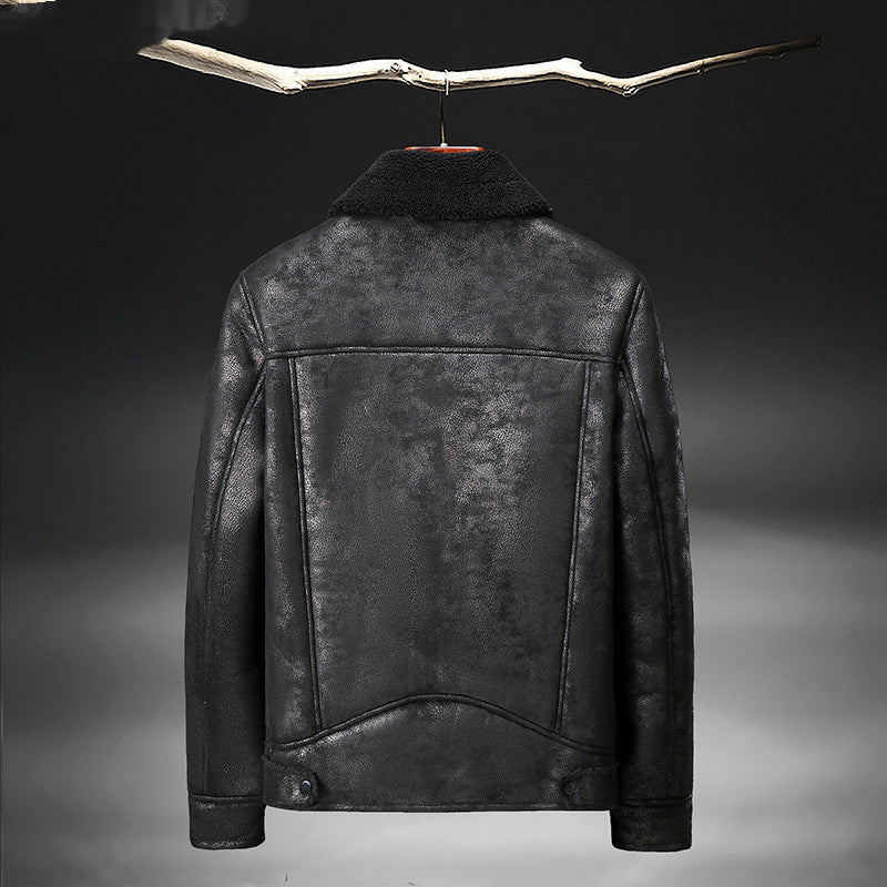 Men's Leather And Fur Motorcycle Jacket Factory