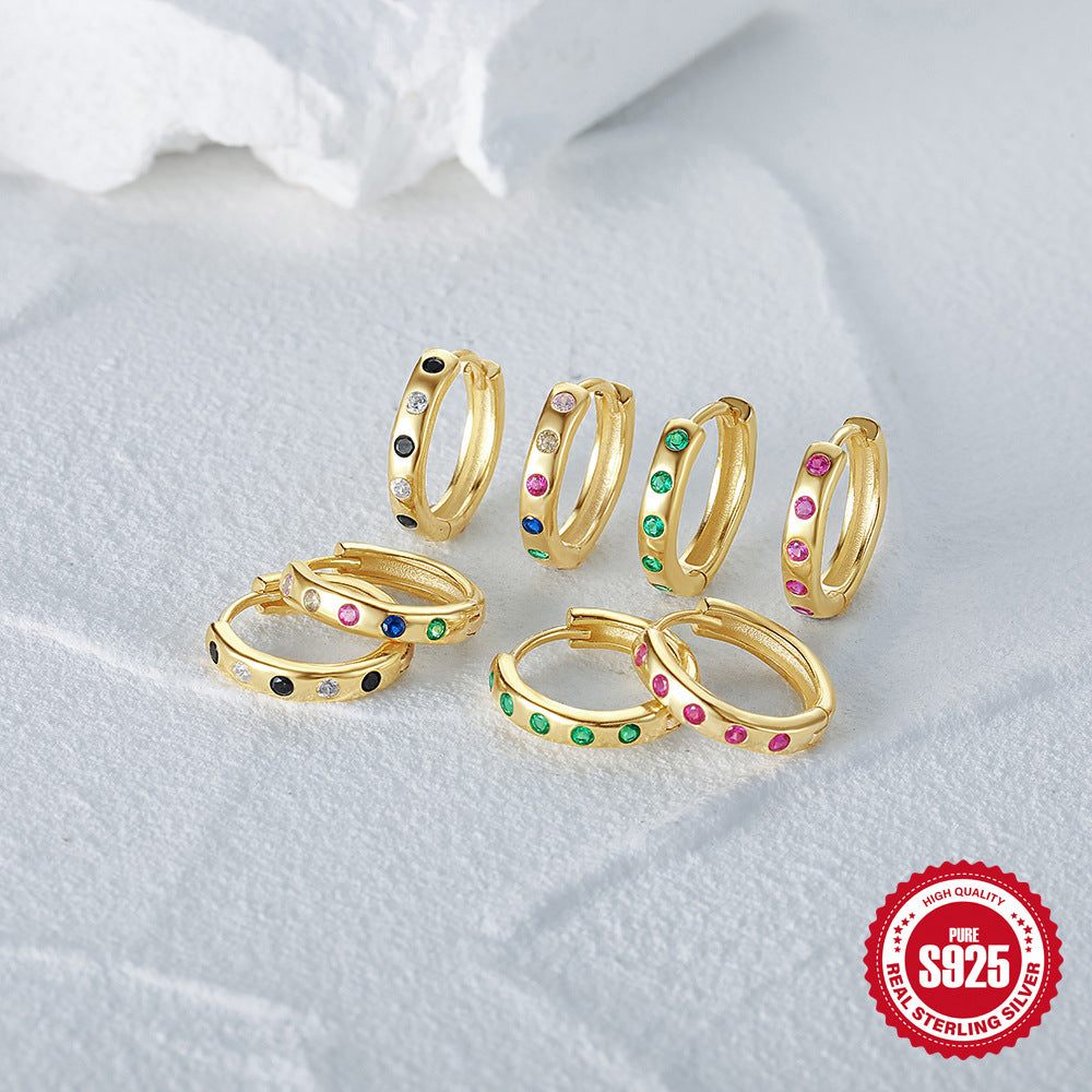 S925 Sterling Silver Classic Daily Wear Diamond Ear Ring