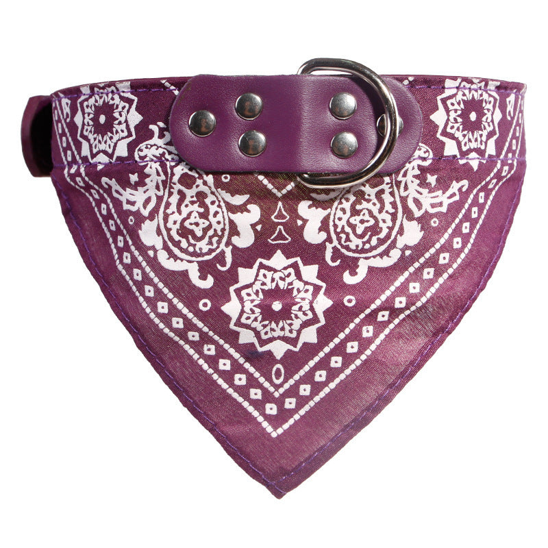 Pet Fashion Print Collar Triangle Saliva Towel