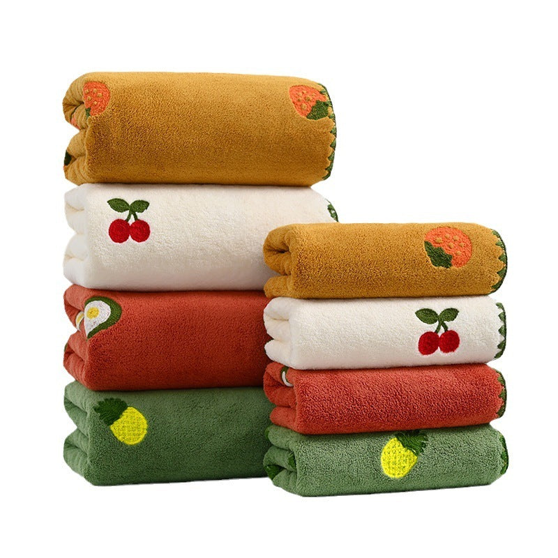 Pineapple Avocado Covers Towels Coral Velvet Soft Absorbent Couple