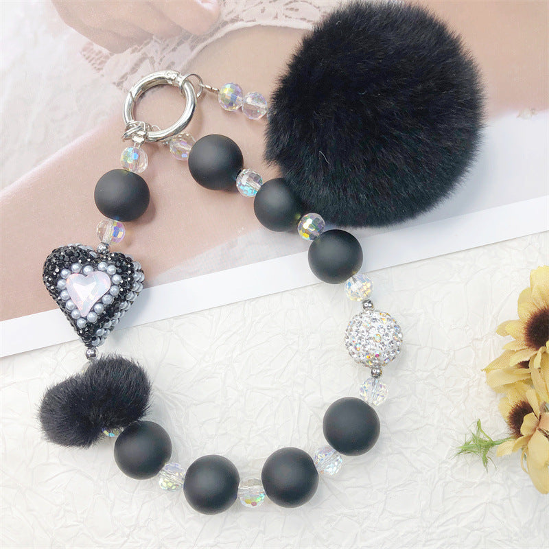 Rabbit Fur Ball Mobile Phone Charm