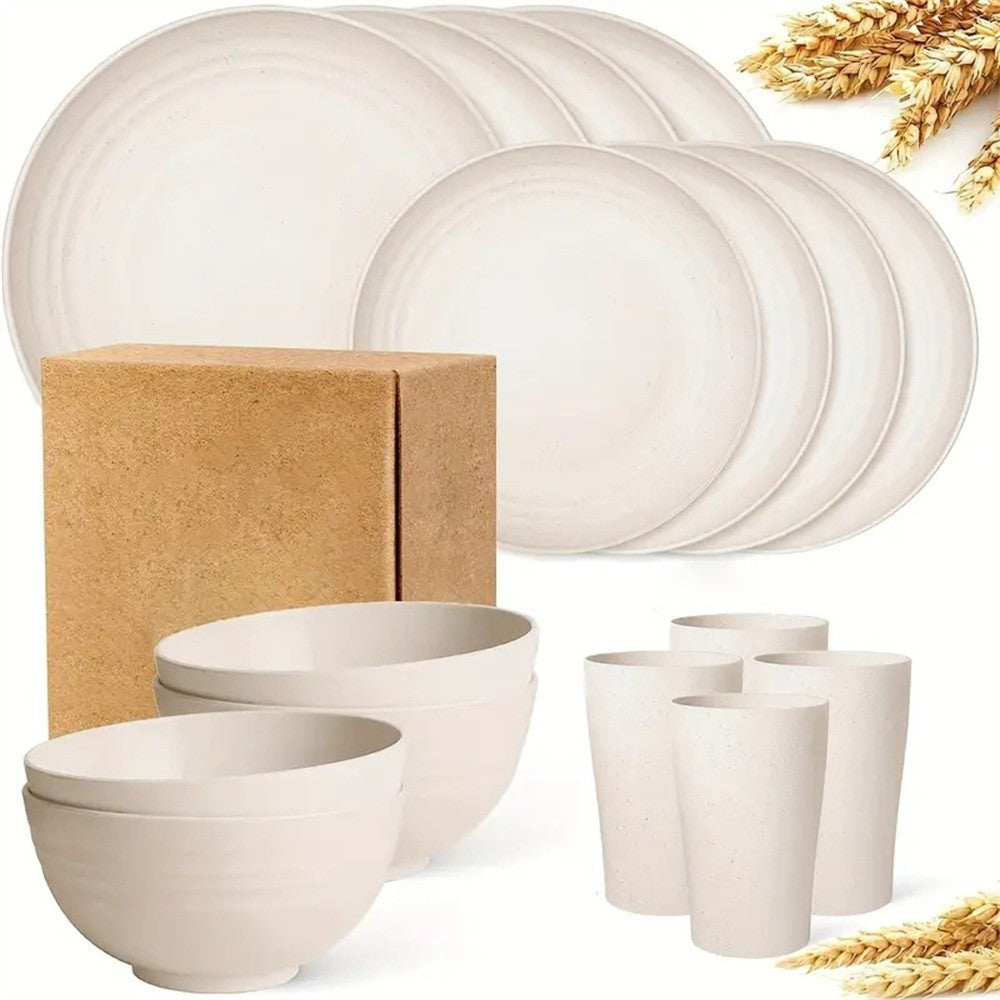 Bowl Dish Plate 16-piece Household Set