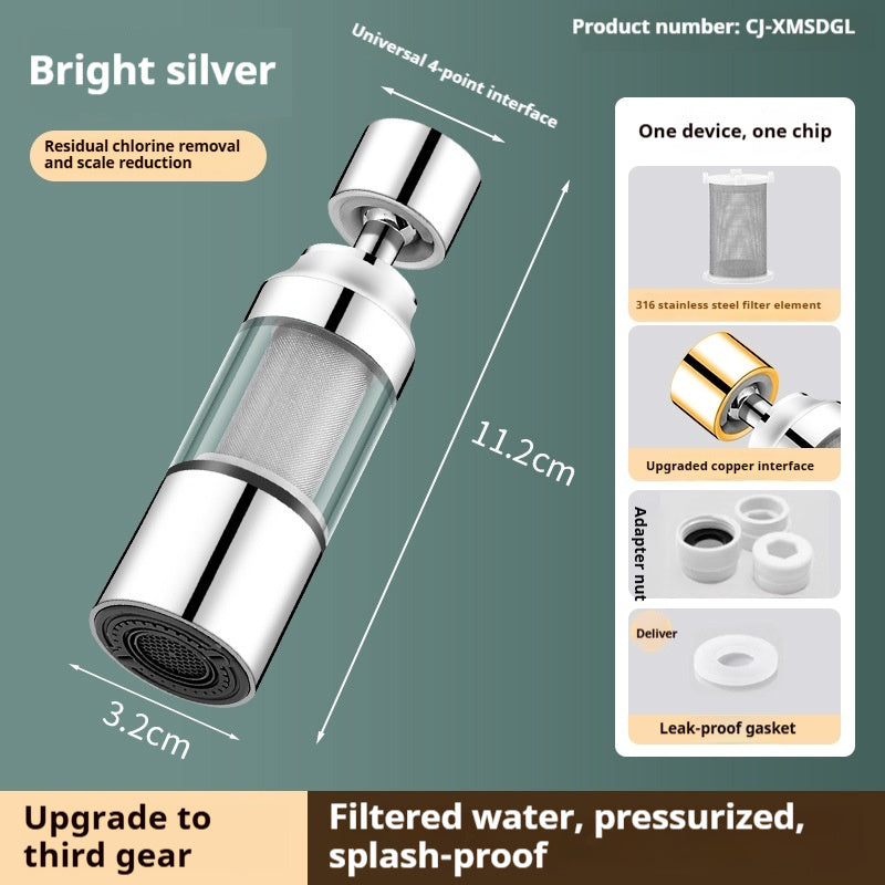 Alloy Kitchen Double Filter Splash-proof Filter Faucet