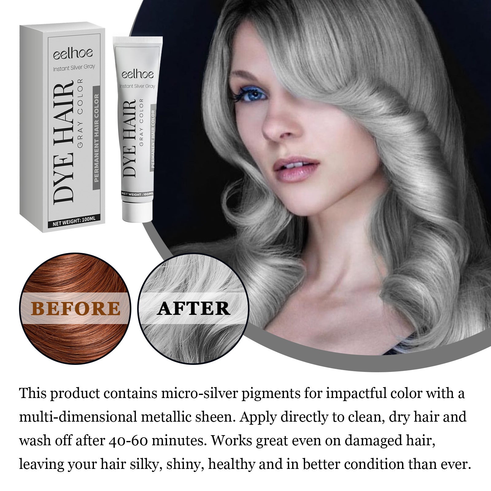Gray Hair Cream Natural Hair Color Lasting Not Hurt Easy To Color