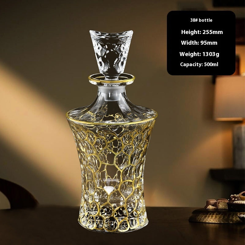 Hand-painted Gold Glass Wine Bottle Internet Celebrity Home High-end Wine