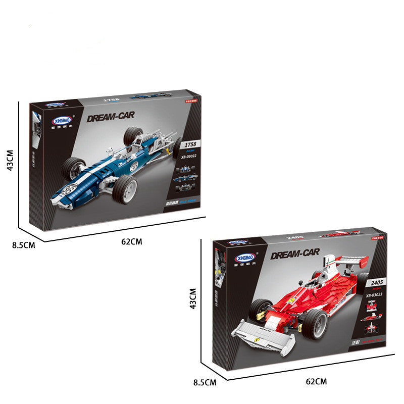 Creative Technology Blue Racing Car Assembling Building Blocks Toy