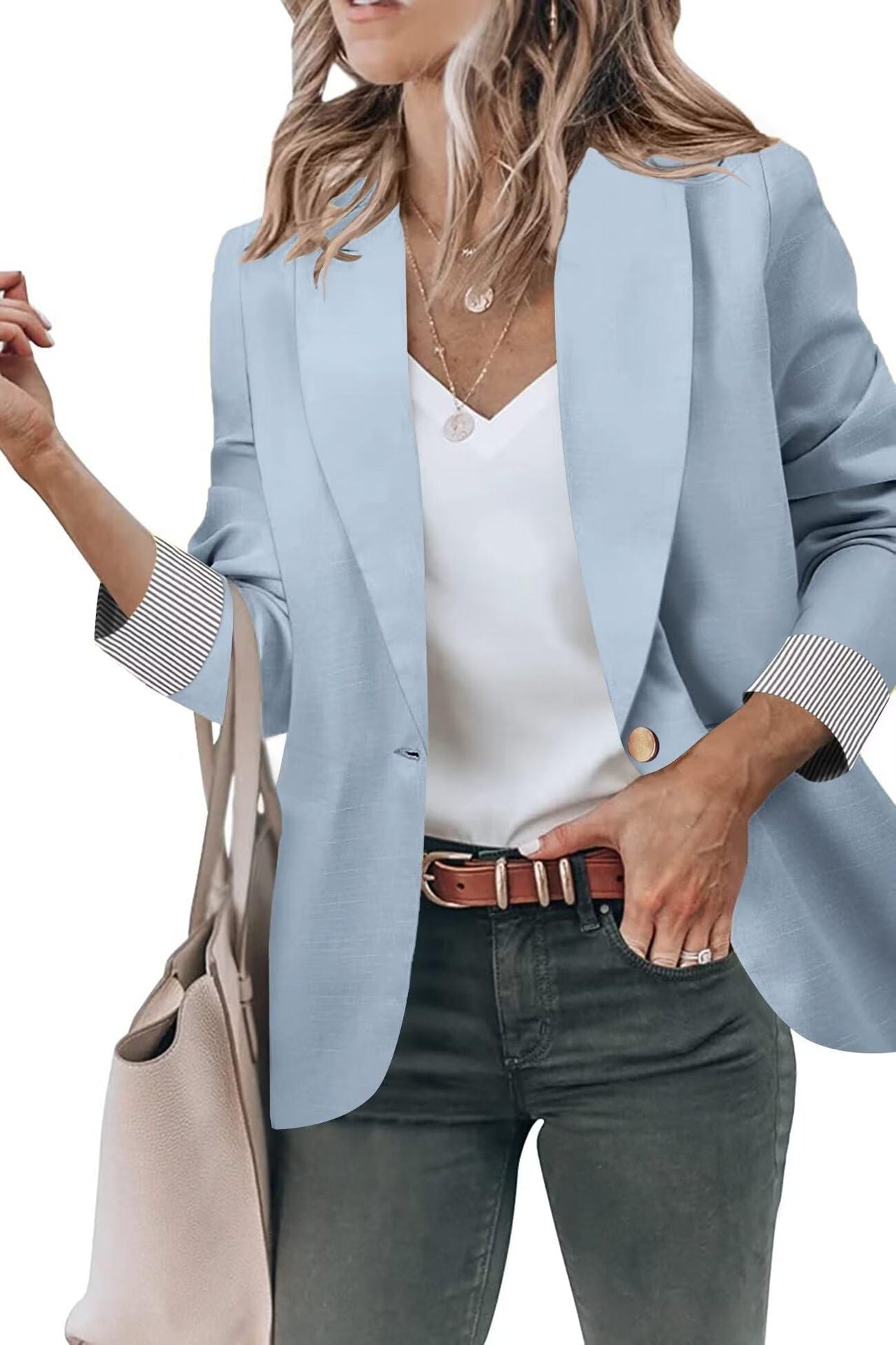 Women's Cardigan Button Small Coat Long Sleeve Short Suit