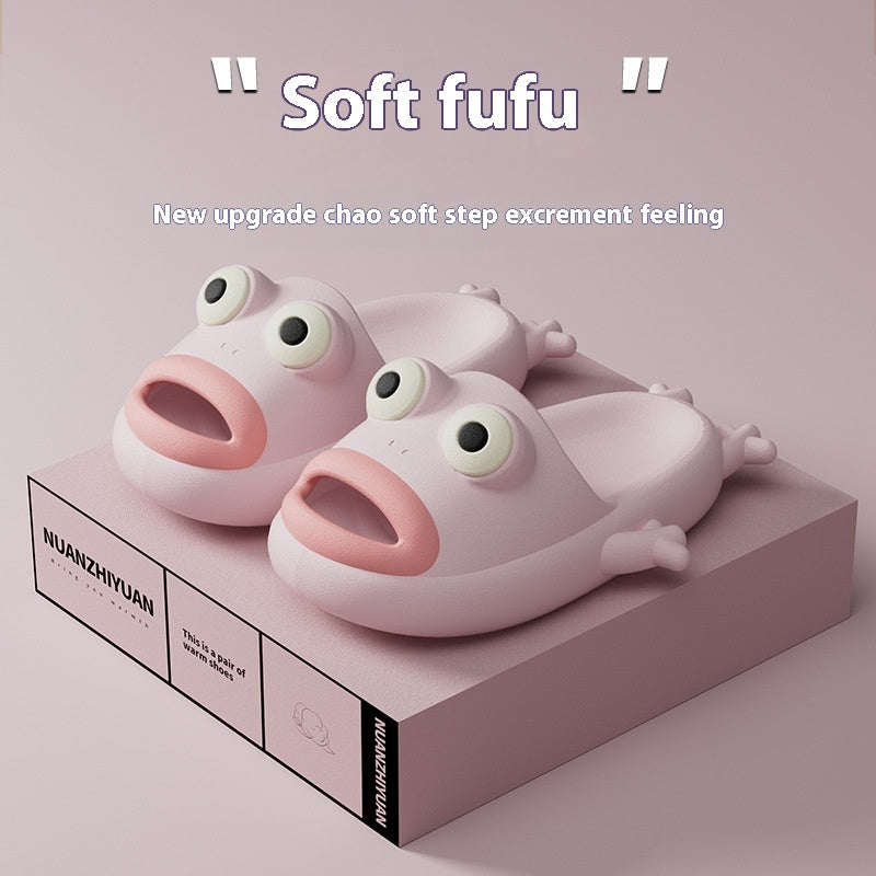 Female Summer Cartoon Frog Funny Slippers