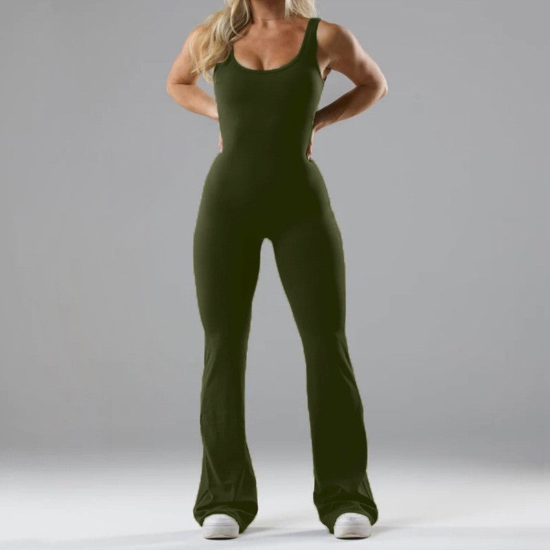 Tight Yoga Bodysuit Casual Hollow Seamless Workout Slim Fit Slimming Jumpsuit