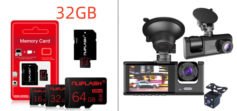 HD 1080p Three-record Driving Recorder