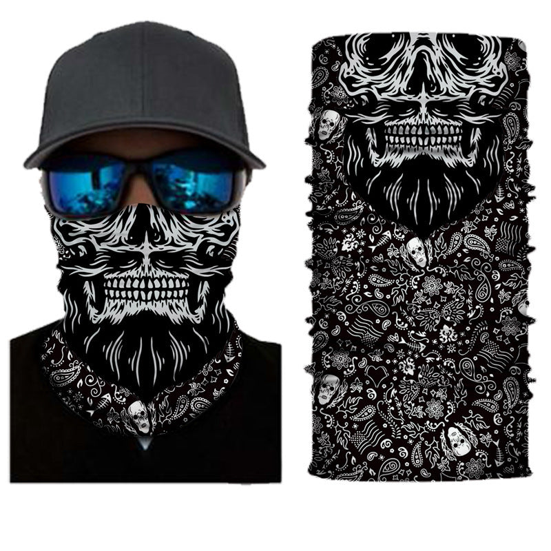 Skull Half Face Series Magic Headband Mask