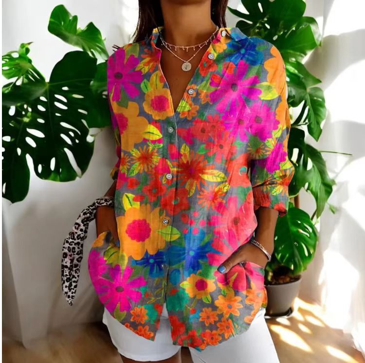 Women's Long Small Floral Print