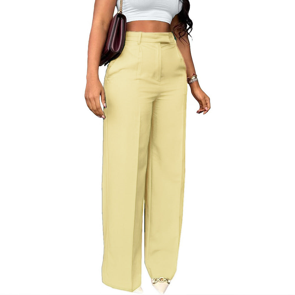 Women's High Waist Straight-leg Wide-leg Pants