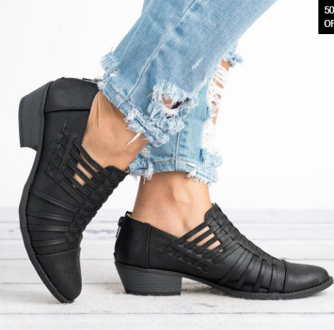 Retro Women's Solid Color Fashion Shoes