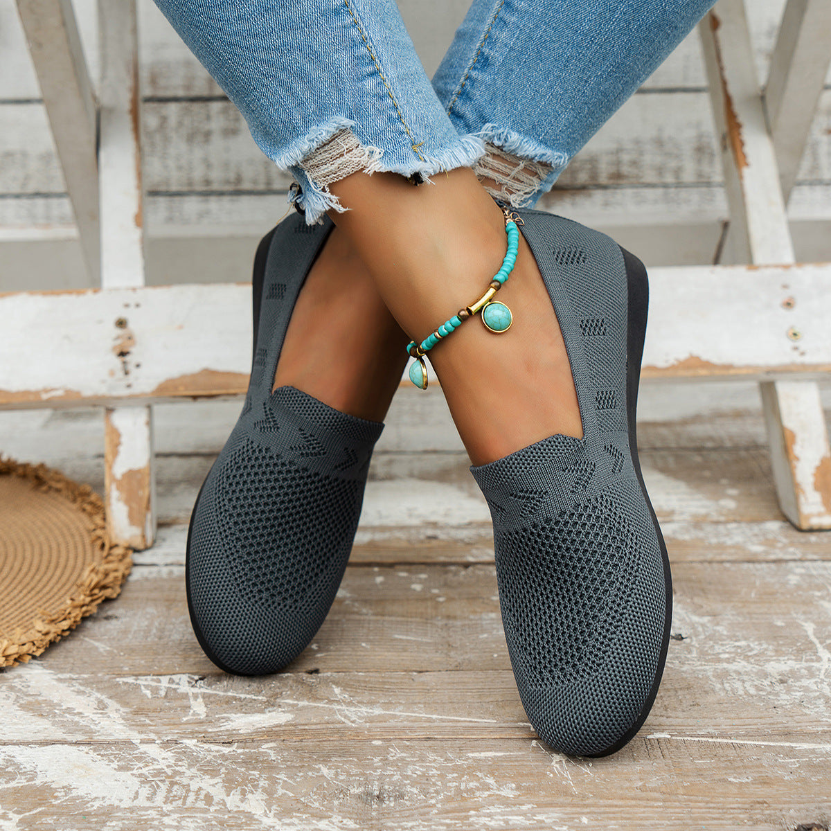 Women's Plus Size Round Toe Flat Bottom Casual Shoes