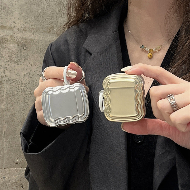 Electroplated Silver Gold Earphone Case Protective Sleeve Soft