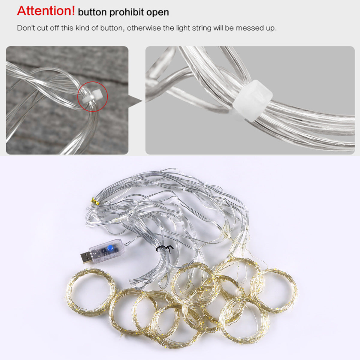 Usb Household Curtain Lamp 8 Function Remote Control