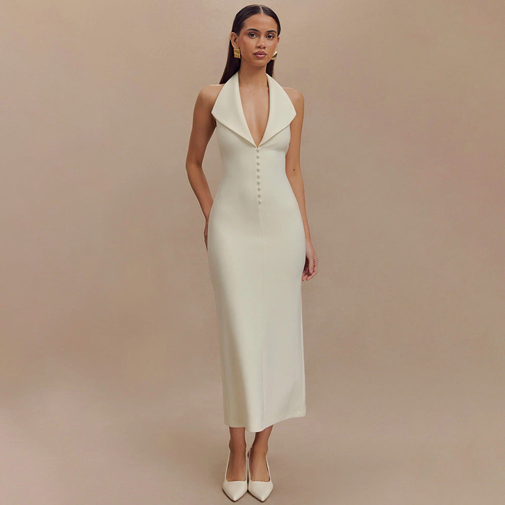 Women's Fashion Halter Tight One Step Dress