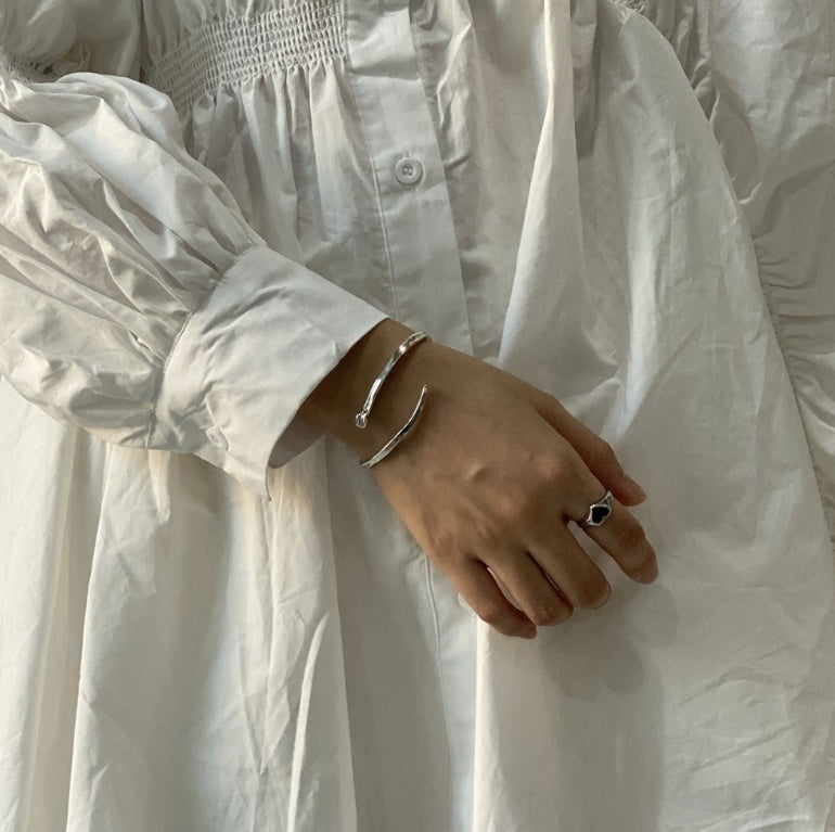 Simple plain silver  bracelet