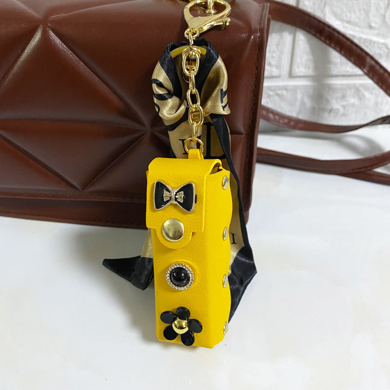 Fashion Simple Lipstick Pack Silk Scarf Keychain