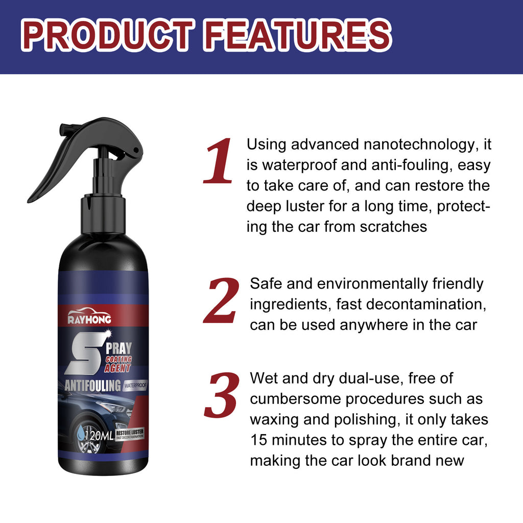 Car Coating Spray Maintenance Paint Surface Decontamination Black Brightening