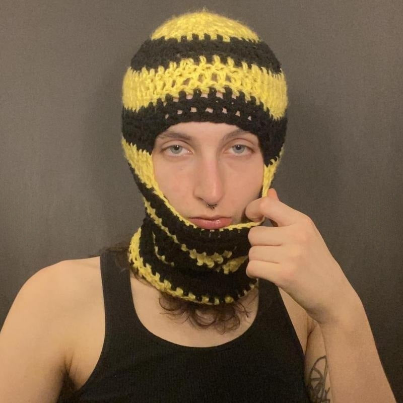 Pullover Windproof Neck Protection Handmade Knitted Hat