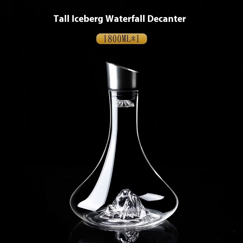 Light Luxury Waterfall With Lid Blue Jinshan Waterfall Wine Decanter