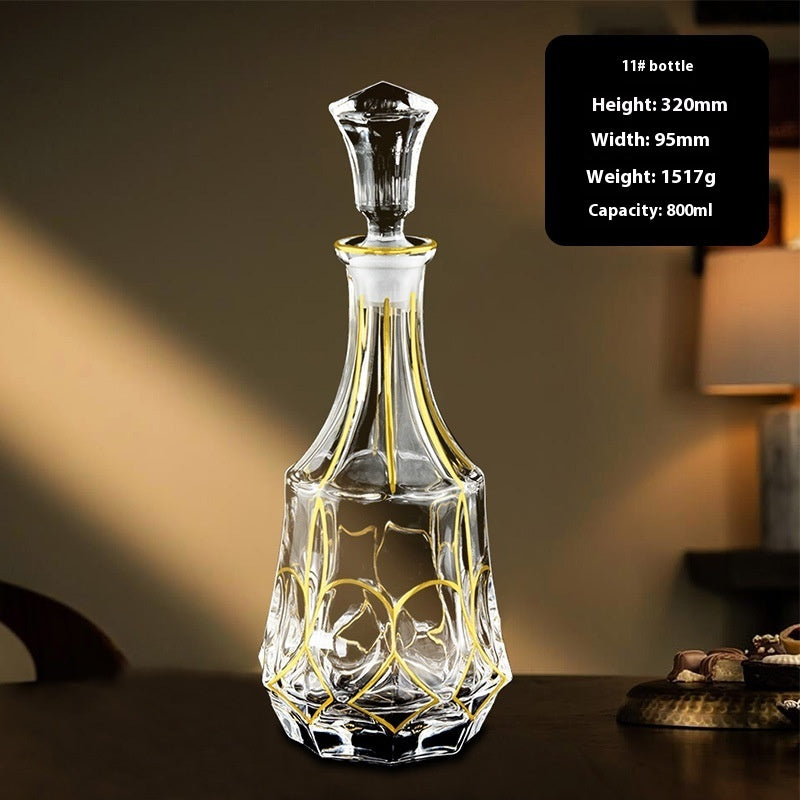 Hand-painted Gold Glass Wine Bottle Internet Celebrity Home High-end Wine