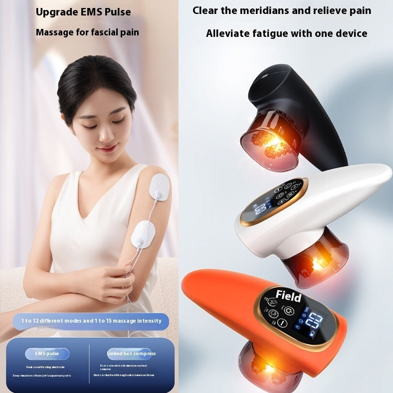 Electric Scraping EMS Micro Current Vacuum Hot Compress Walking Tank Suction Scraping Dredge Negative Pressure Cupping Device