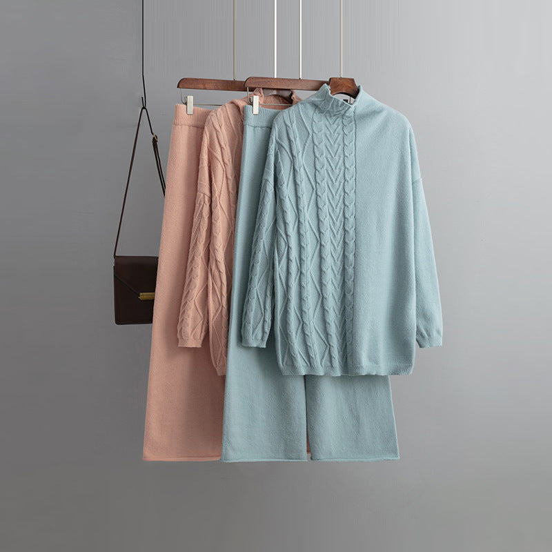 European And American Fashion New Style Gentle And Comfortable Two-piece Sweater