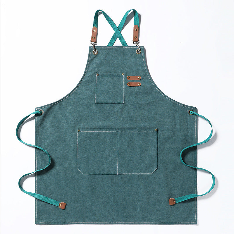 Thickened Canvas Jean Apron Household Barista Kitchen Restaurant