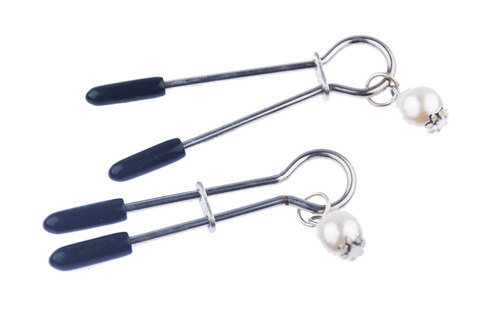 Toy Heart-shaped Pendant Pearl Nipple Clamp